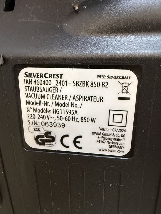 Пилосос Silvercrest на колбу без мішка потужний