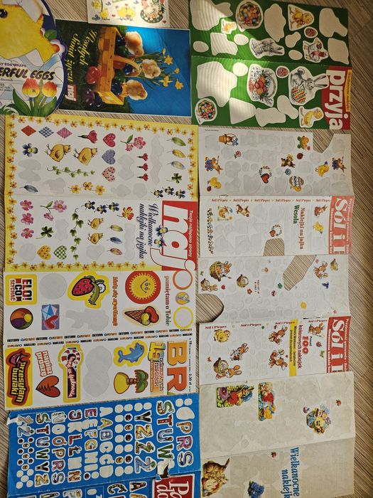 Naklejki z gazet lata 90 wielkanoc nalepki naj brawo Pani domu