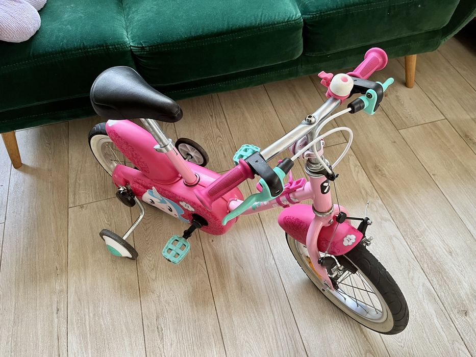 Rower dziecięcy BTWIN Unicorn 14 dla dziewczynki bardzo ładny