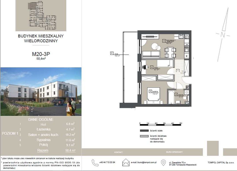 Nowe mieszkania | Wyszyńskiego | 50,40 m2 | balkon 15,5m2 | Nowa inwestycja | Zarezerwuj