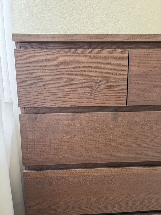 Malm Cómoda IKEA 6 gavetas em Madeira Castanha