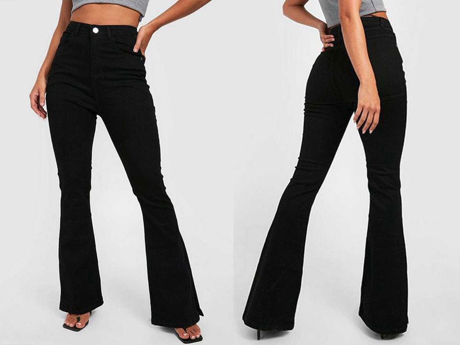Boohoo dzwony modelujące pupę wysoki stan rozporki tall