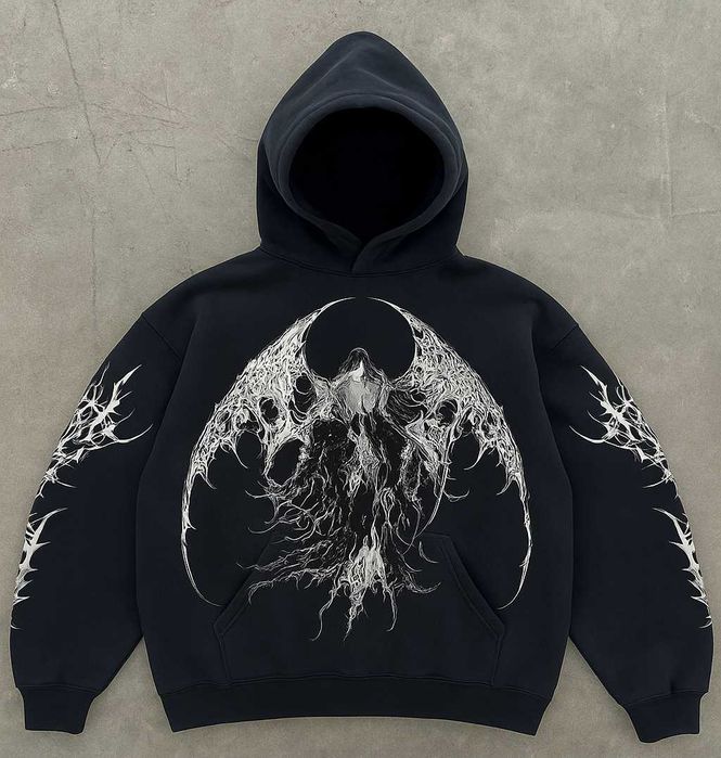 Худі сіре з принтом