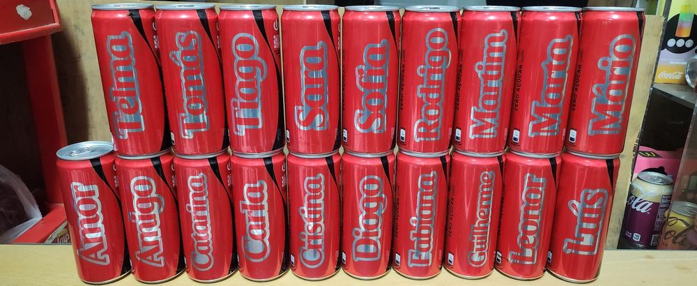Latas coca cola com nomes. Espanha e Portugal. Vendo ou troco