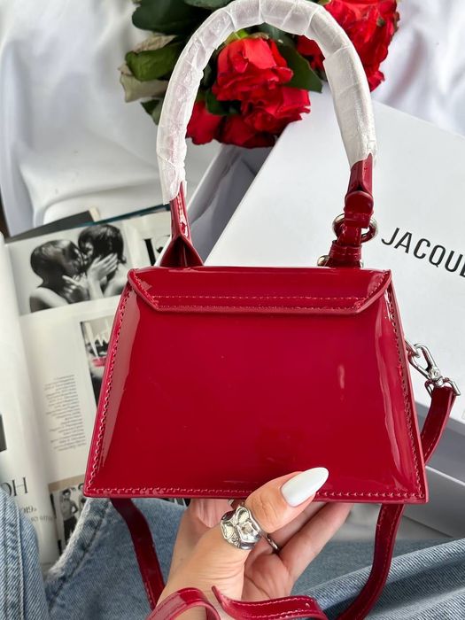 Сумка Jacquemus Le Bambino / червона лакована сумка жакмюс