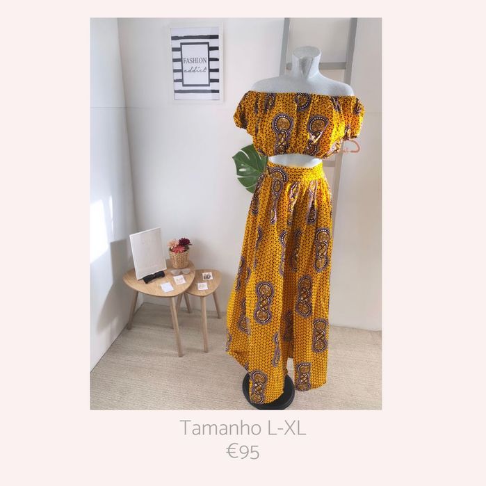 African Print Co Ord Conjunto Saia Macacão XL