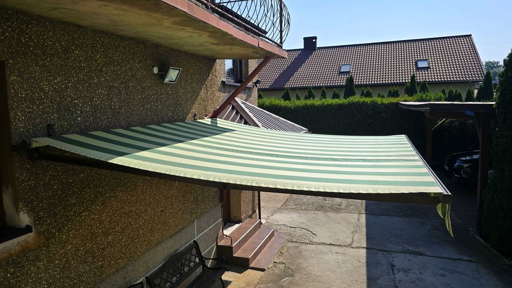 Markiza tarasowa elektryczna przyścienna balkonowa 3,3x3,2m +2 piloty