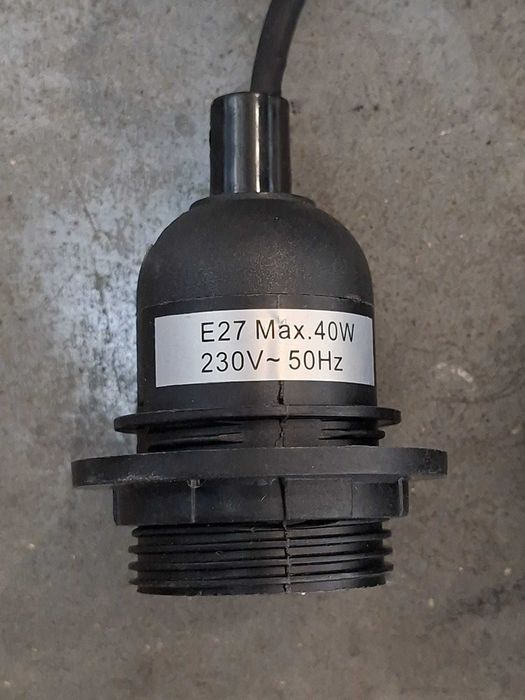 3 Suportes de lâmpada E27 de metal para lâmpadas pendentes