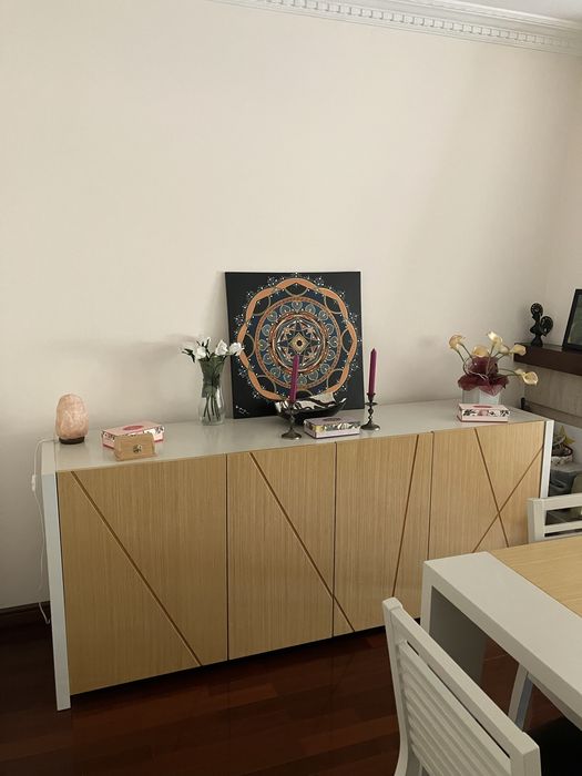 Conjunto Sala de Jantar Antarte | Aparador + Mesa Extensível + 6 Cadeiras - Preço Negociável