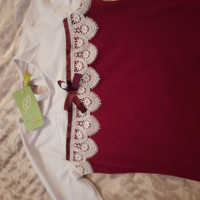 Sukienka galowa 152/158 biało czerwona galowa NOWA