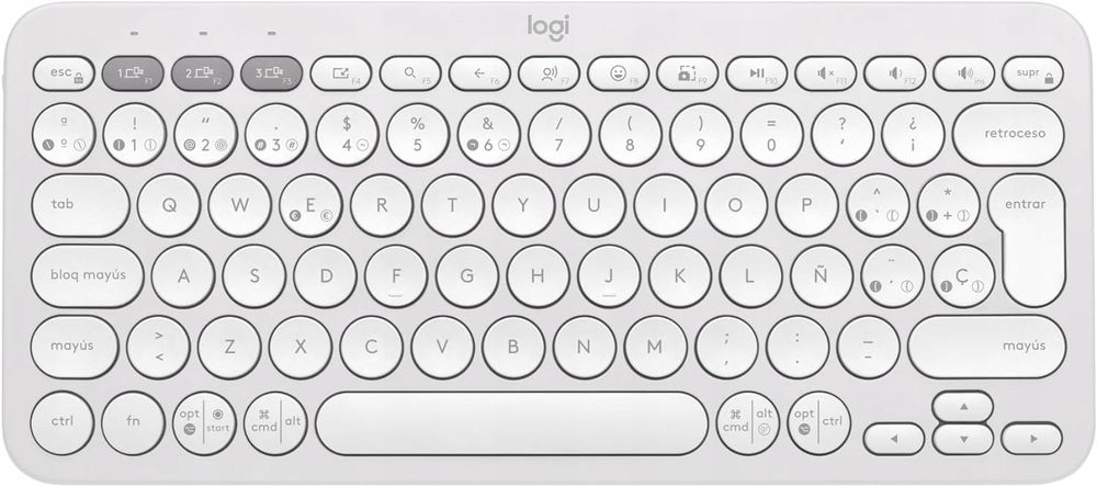 logitech pebble keys 2 k380s klawiatura bluetooth qwerty es biała