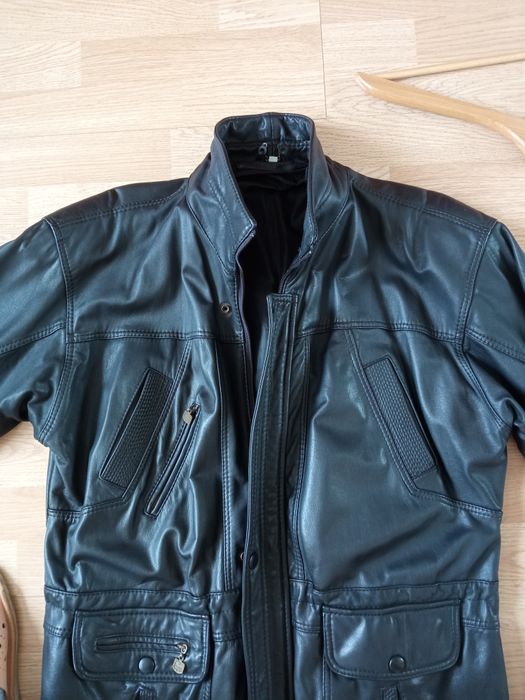 Męska kurtka płaszcz skórzany