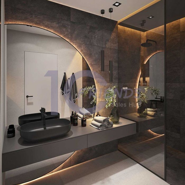 Панорамна двокімнатна квартира в ЖК Метрополіс з чорновим оздобленням