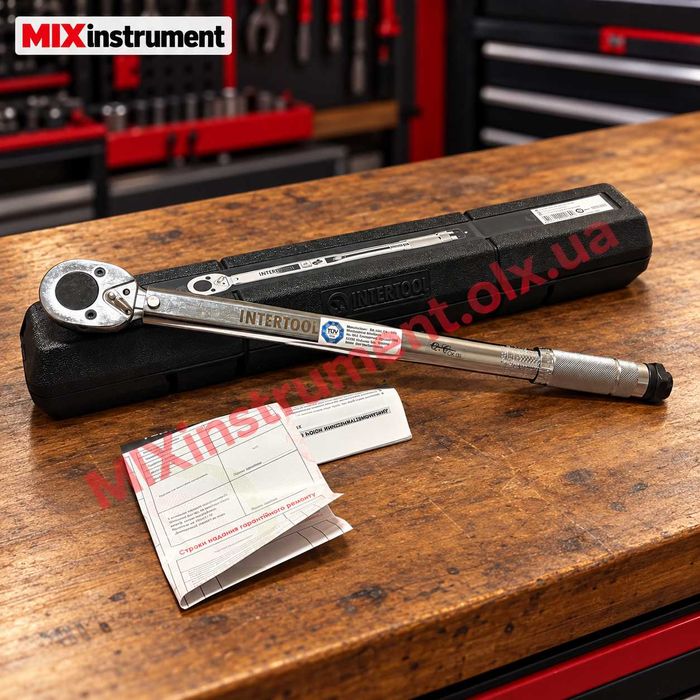 Ключ динамометричний INTERTOOL XT-9006 1/2″, 28–210 Н·м, у кейсі Taiwan