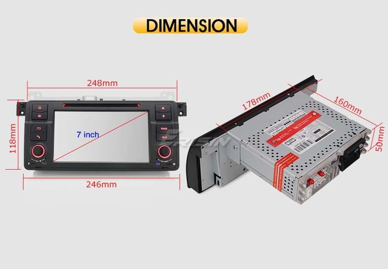Bmw 320 E46 serie 3 2 Din Android 14 dvd OctaCore