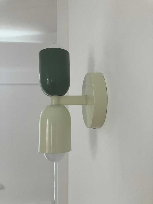 Candeeiros vintage verde e creme