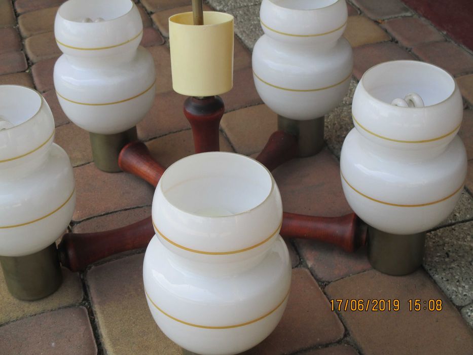 Żyrandol PRL, klosze,  lampa pokojowa