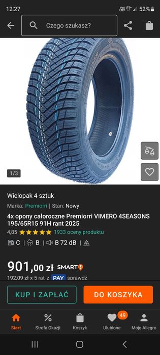 Koła 5x100 NOWE OPONY wielosezonowe