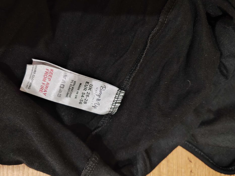 Czarna wygodna sukienka ciążowa midi Bump&up roz 54/56 wiskoza/elastan