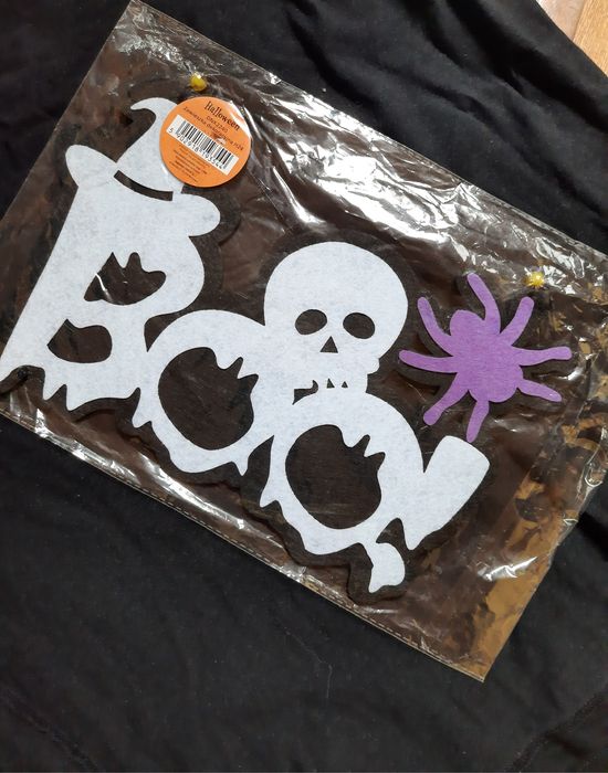 Nowa dekoracją na Halloween boo szkielet pająk