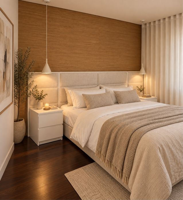 Cama 180x200 feita à medida + 2 mesas de cabeceira