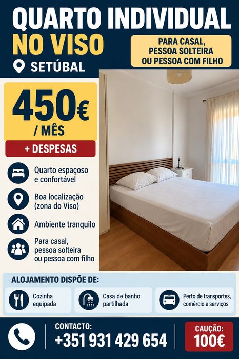 Aluga-se quarto compartilhado e individual