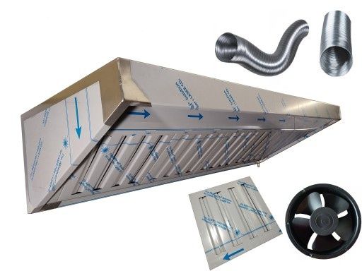 Okap Gastronomiczny 200x70x40Bez filtrów wentylator Wysyłka
