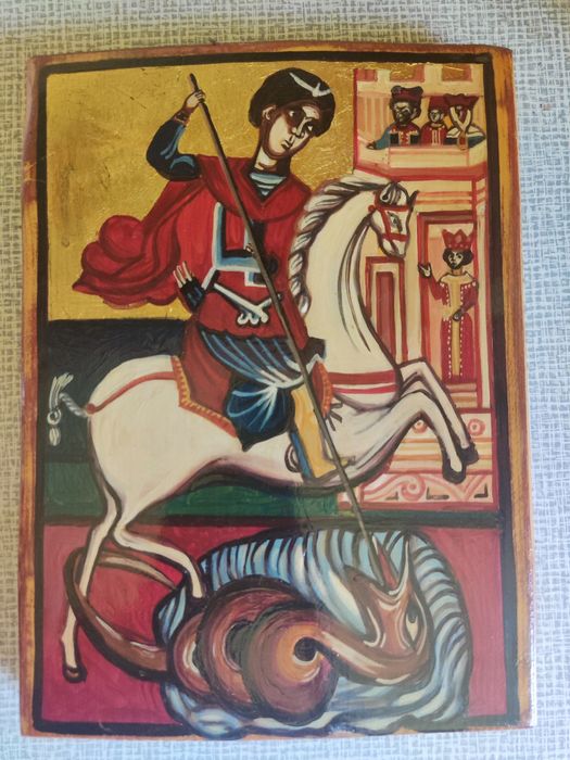 Ikona drewniana Św. Jerzy i smok