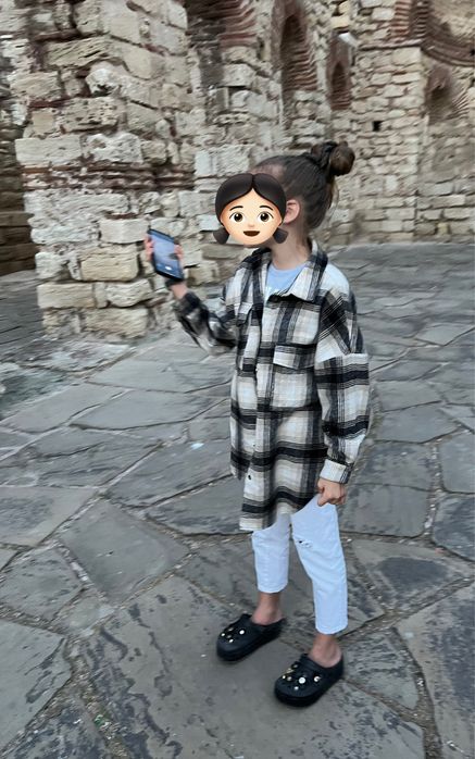 Тепла рубашка Colabear у клітинку на дівчинку, 130 см