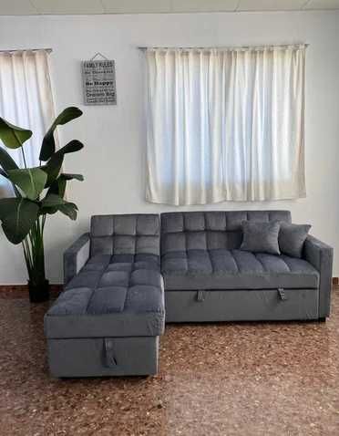 Sofá-cama com espaço de arrumação