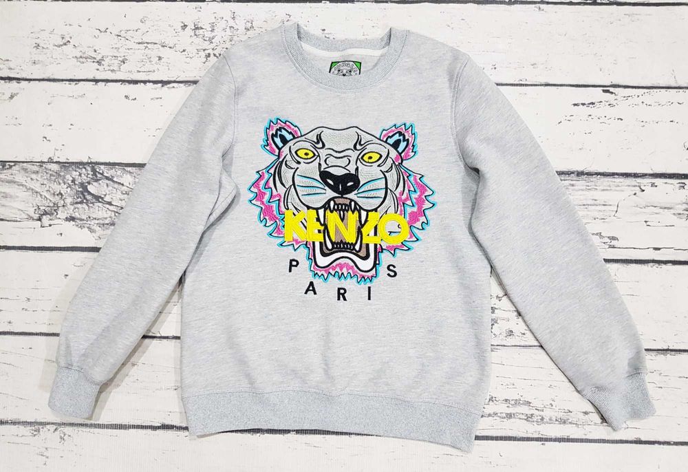 Kenzo * Paris * tiger * bluza * wyszywana * szara * damska * S