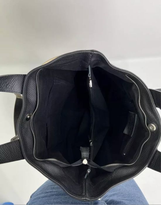 Кожаная женская сумка черная большая  Италия  шопер Киев