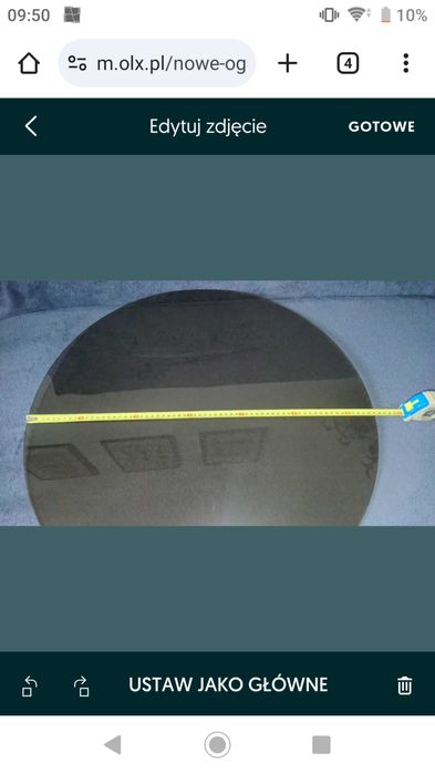 Szklany blat okrągły 65cm średnicy