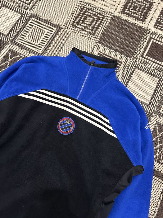 Винтажная флисовая кофта adidas brugge k.v. футбольная