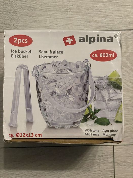 Pojemnik na lód ze szczypcami