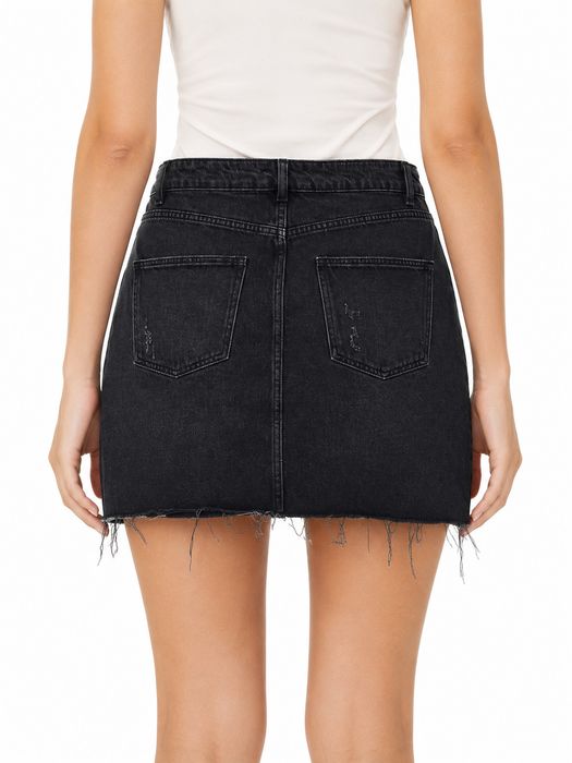 Spódnica jeansowa frayed hem A-line L