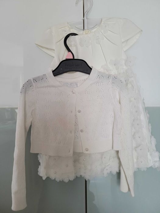 Zestaw Sukienka i sweterek r. 80 dla dziewczynki