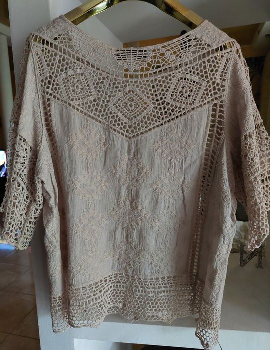 Блуза с кружевом / кроше.