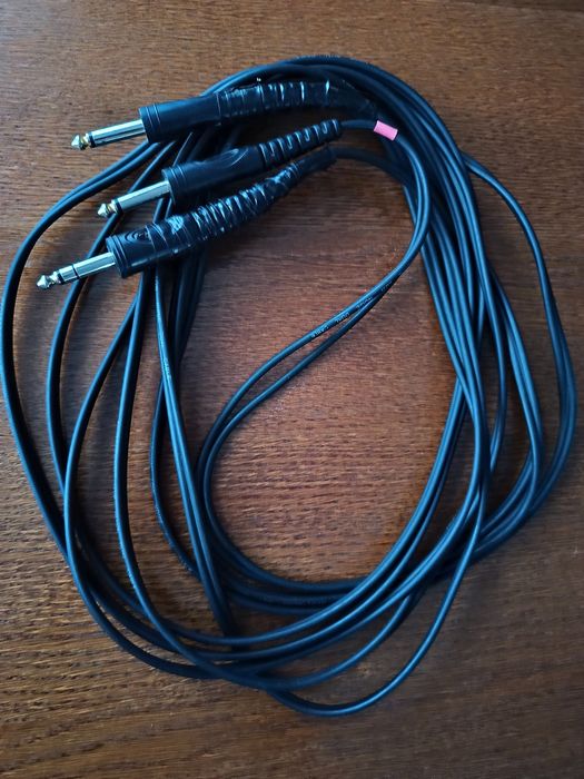 przewód audio BOSTON: 2 x DUŻY JACK MONO (6.3mm) - 1 x JACK STEREO (6,3mm) / 6m