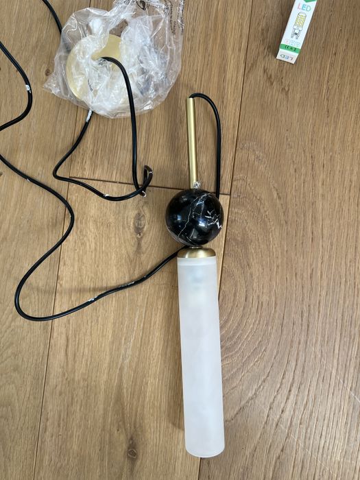 Nowoczesna lampa ścienna złota marmur LED – komplet 2 sztuki NOWE