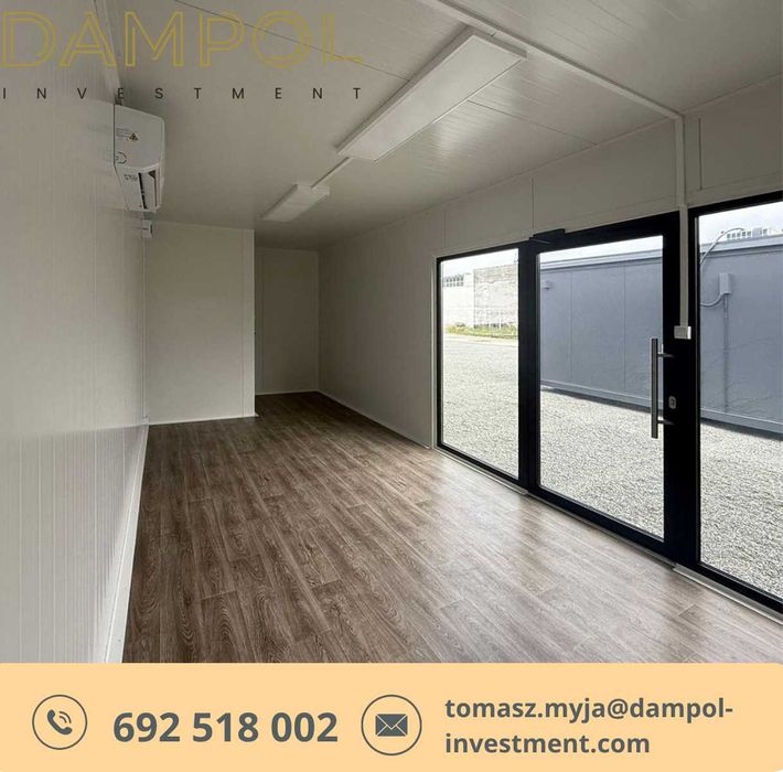 Nowoczesny pawilon handlowo-usługowy/kontener7x3 m z WC i klimatyzacją