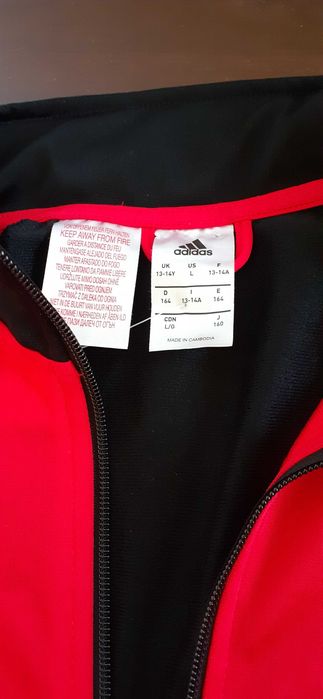 Новый детский спортивный костюм Adidas на 13-14 лет, черно-красный