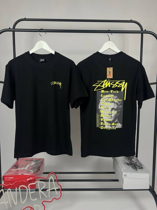 АКЦІЯ! Стильна чорна футболка Stüssy S-XL | Оверсайз футболка стусси
