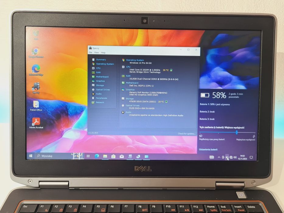 Biznesowy laptop Dell 16GB/512SSD‼️DVD Office