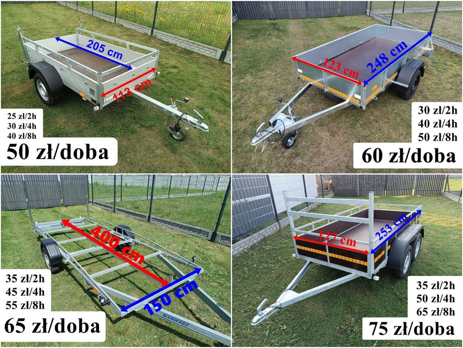 Przyczepka, przyczepa Wynajmę Wypożyczalnia Przyczep Laweta Wynajem
