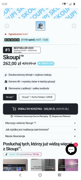 Robot kamera jeździ po domu