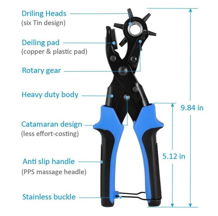 Alicate furador cintos e peles com 6 tamanhos diferentes **NOVO**