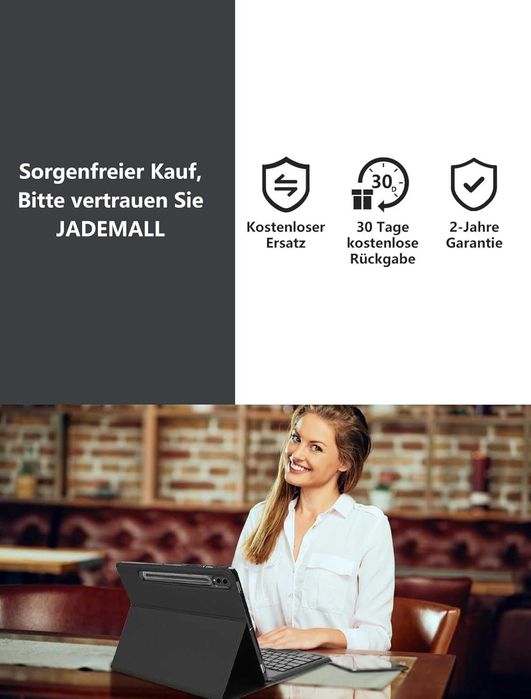 JADEMALL etui klawiatura Samsung Galaxy Tab S9 FE PLUS S7/S8 PLUS 12,4