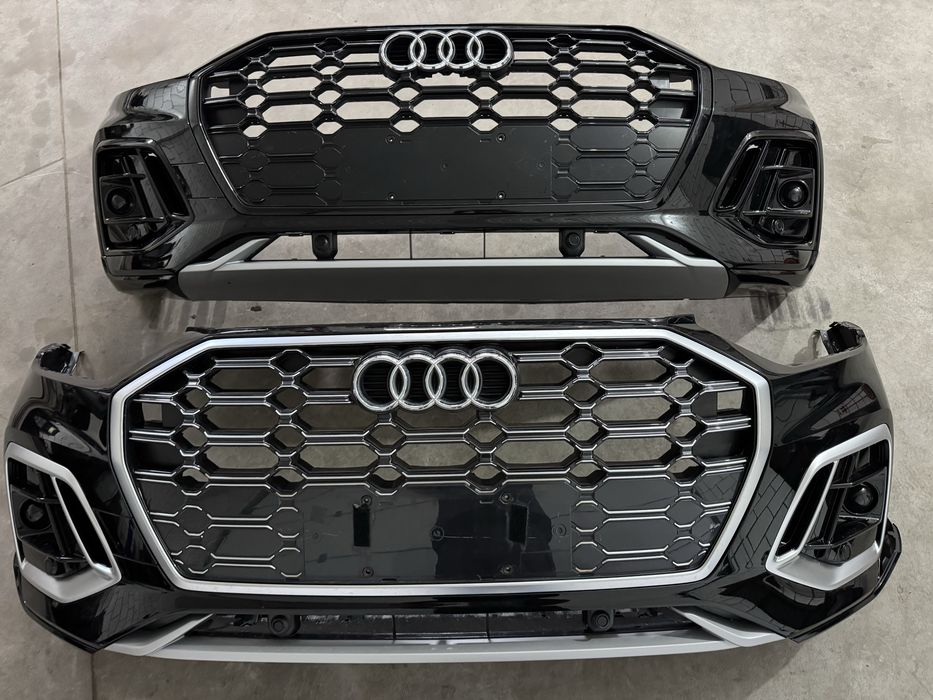 Бампер передній Audi Q5 80A S Line оригінал Black в зборі В НАЯВНОСТі