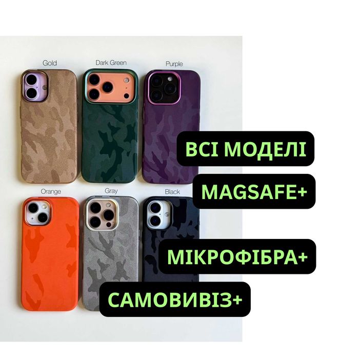 Протиударний чохол iPhone камуфляжний принт, всі МОДЕЛІ, є САМОВИВІЗ, палітра Чохол для iPhone